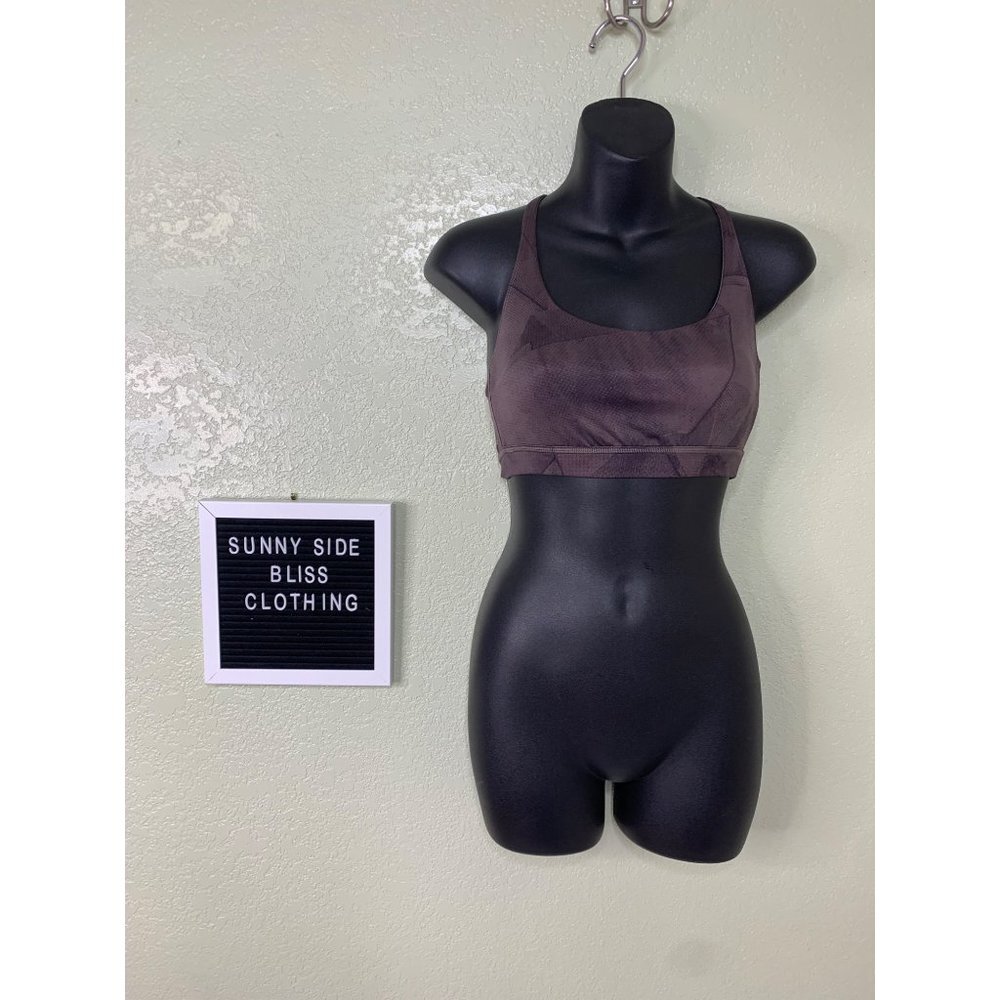 Reebok Purple & Gray Scoop Neck Racerback Sports Bra Size Small